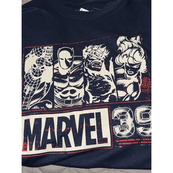 Marvel Characters Blue Graphic Tee‎ Shirt Long Sleeve New XL - Picture 1 of 2